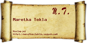 Maretka Tekla névjegykártya